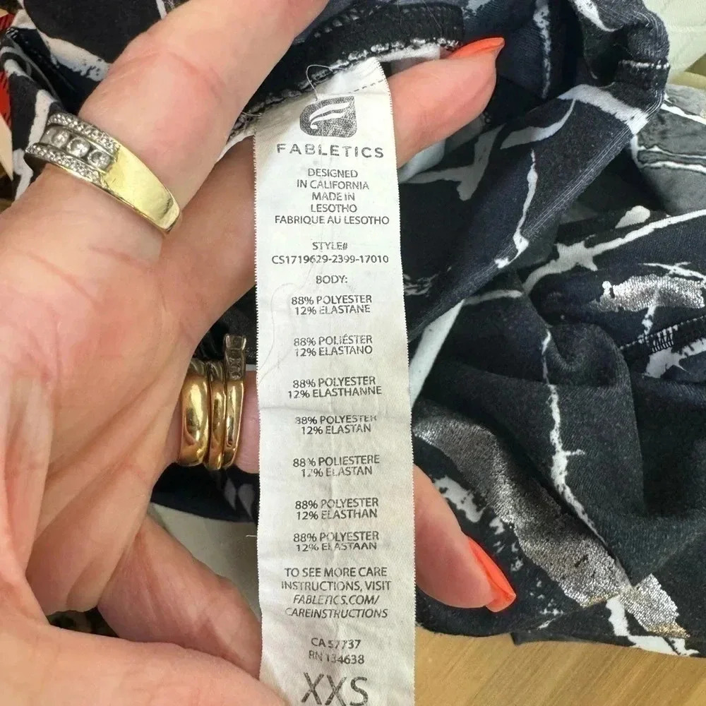 Fabletics Leggings White/ Black Womens Athletic Workout XXS. - Picture 3 of 3